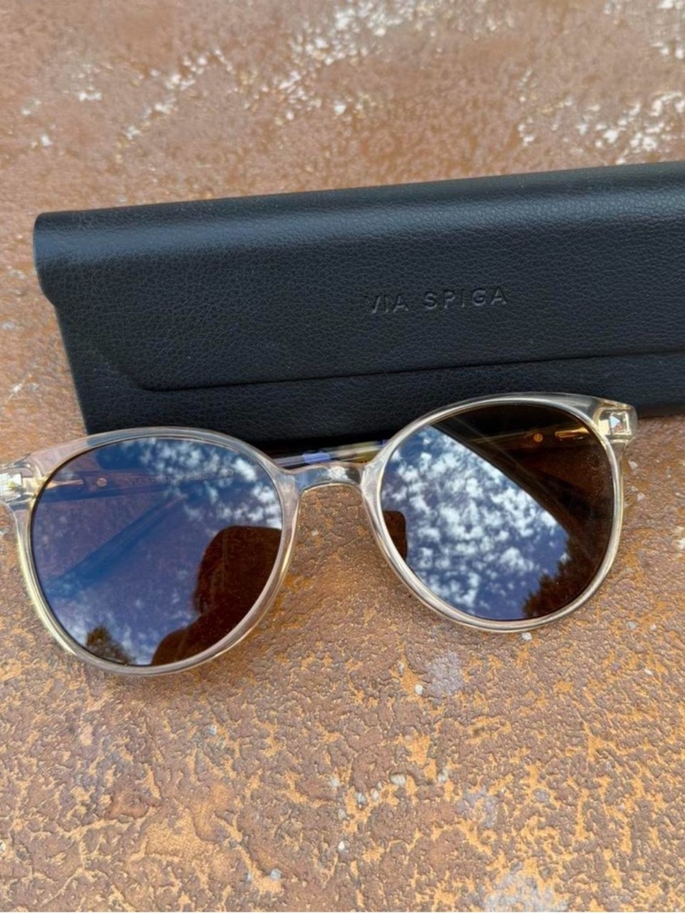 NEW via Spiga blue & brown tortoise sunglasses / has a prescription